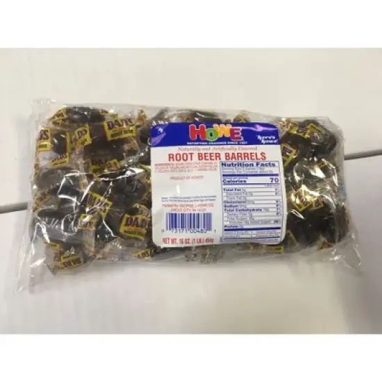 Howe Traditional Nostalgic Candies, Vintage Style Old Fashioned Candy Flavors, Root Beer Hard Candy Barrels, 16 Oz image {3}
