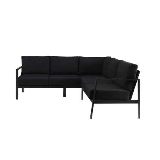 Linon Lark Aluminum Sectional Sofa Black image {2}