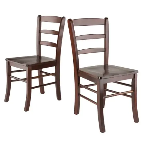 3pc Groveland Square Dining Table with 2 Chairs Walnut - Winsome image {2}