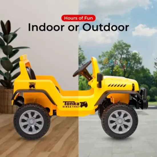 12V Jeep - Tonka Kids Ride‑On Car with  LED Headlights & 12V Battery image {5}