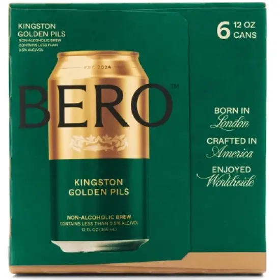BERO Brewing Kingston Golden Pils Non-Alcoholic Beer - 6pk/12 fl oz Cans image {1}