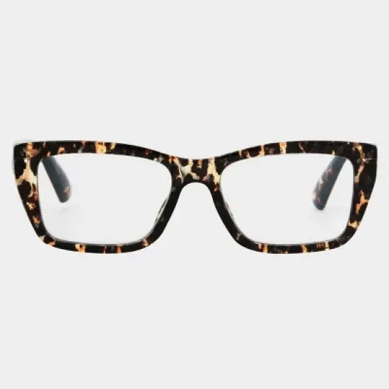 Women's Plastic Cateye Rectangle Blue Light Filtering Reading Glasses - Universal Thread&trade; Brown/Tortoise Print Diopter image {2}