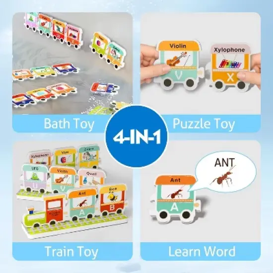 iPlay, iLearn Bath Toy Organizer W/Foam Letters image {1}