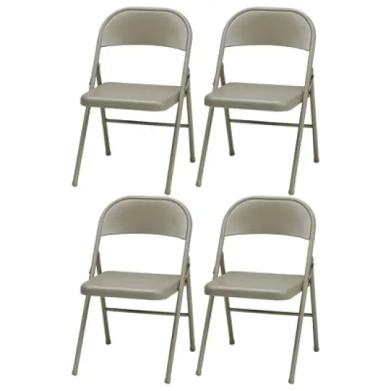 MECO Sudden Comfort All Steel Folding Chair Set with Steel Frame and Contoured Backrest for Indoor or Outdoor Events, (Set of 4) image {6}