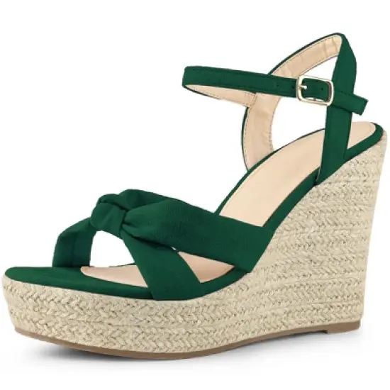 Allegra K Women's Platform Slingback Espadrille Wedge Heel Sandals image {9}