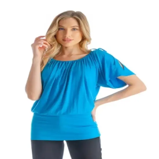 Women's Top with Short Sleeves and Cut-Out Shoulders image {8}