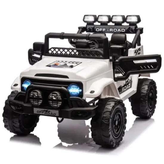 12V Ride-On Truck Car for Kids &ndash; Battery Powered Electric Vehicle with Remote Control, Spring Suspension, LED Lights, Bluetooth & 3 Speeds image {12}