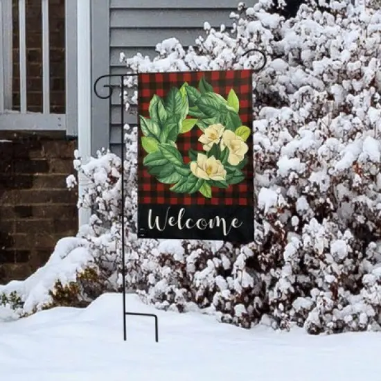 Briarwood Lane Garden Flag 18x12.5 For Outdoor Red Magnnolia Wreath Burlap Winter Garden Flag Flag For Winter Garden Flag Flags For Outside image {3}