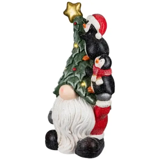 Northlight Lighted Gnome with Penguins Christmas Decoration -17" - Clear LED Lights image {4}