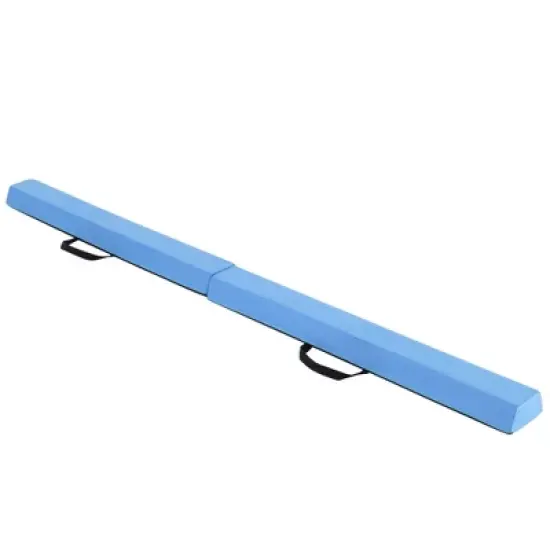 Costway 7 FT Folding Balance Beam Foam Floor Gymnastic Beam with Carrying Handles Blue/Purple/Khaki image {9}