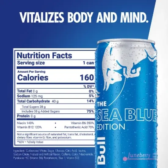 Red Bull Sea Blue Edition Energy Drink - 12 fl oz Can image {1}