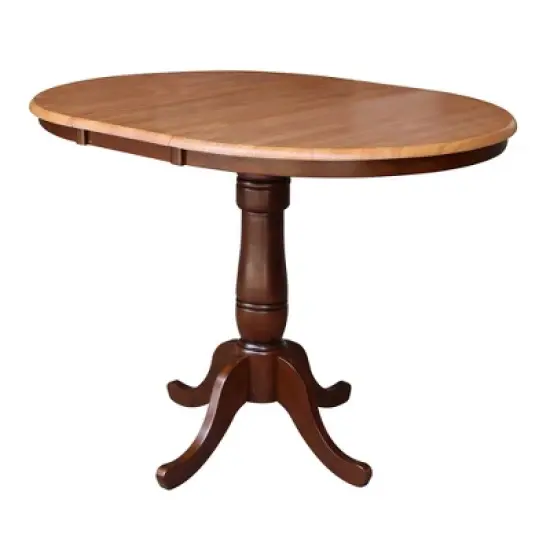 36" Round Counter Height Dining Table with 12" Leaf - International Concepts image {6}