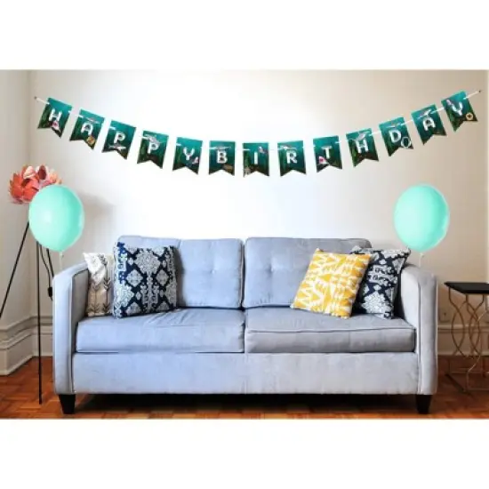 Blue Panda 37-Piece Shark 3-in-1 Party Decorations - Happy Birthday Banner, Swirl Decor, Photo Booth Props image {2}