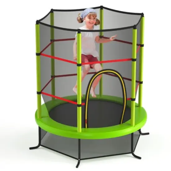 Infans 55" Kids Trampoline Bouncing Jumping Mat Recreational Trampoline W/Enclosure Net image {7}