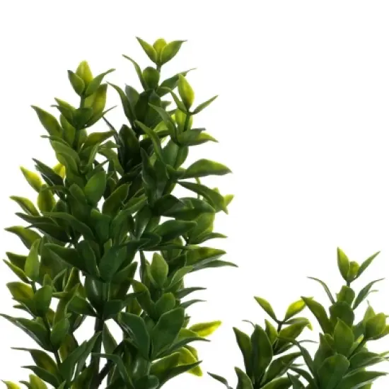 Vickerman 22" Artificial UV Coated Bush with Mini Purple Flowers and Boxwood Greenery. image {2}
