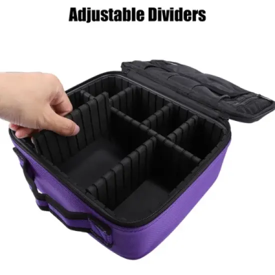 Unique Bargains Makeup Bag Organizer with Adjustable Removable Dividers for Cosmetics Makeup Brushes 1Pcs image {4}
