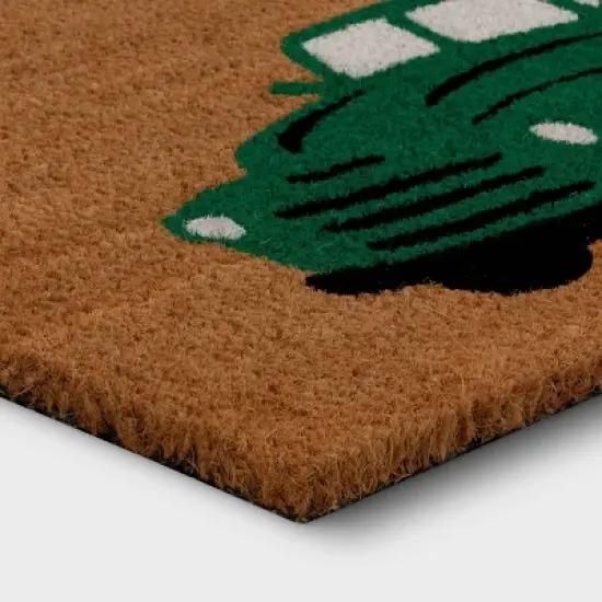 1'6"x2'6" Truck with Pumpkins Coir Halloween Doormat Green - Hyde & EEK! Boutique&trade; image {2}