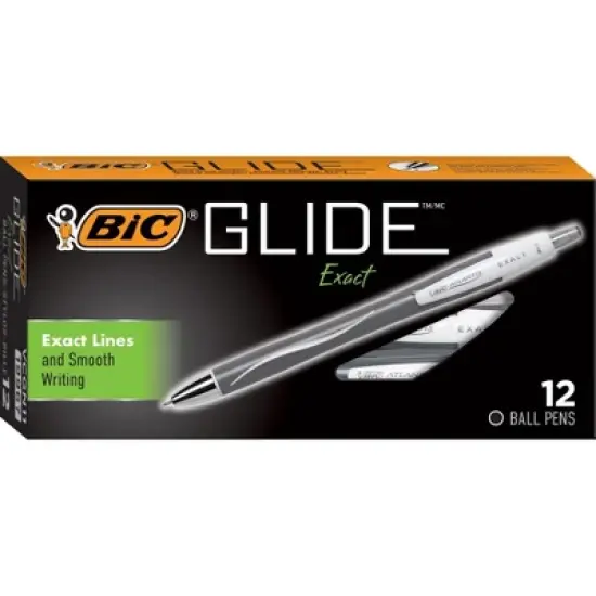BIC Atlantis Exact Retractable Ballpoint Pen Black Ink .7mm Fine Dozen VCGN11BK image {5}
