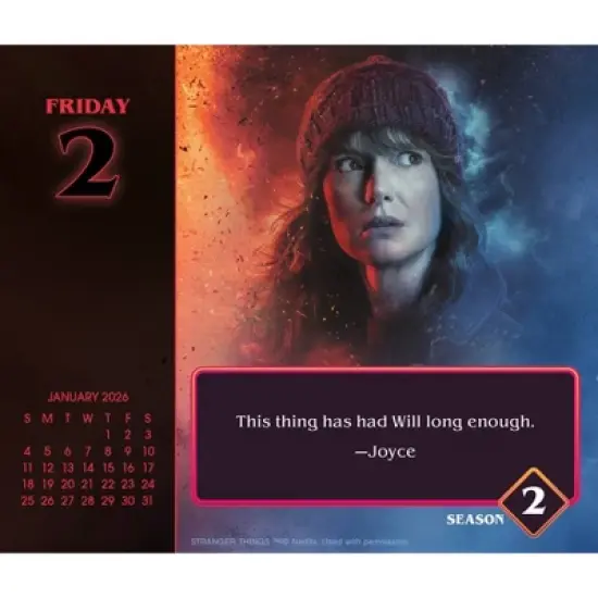 Netflix 2026 Stranger Things Dayata Time 6.12"x5.37" Box Calendar image {3}