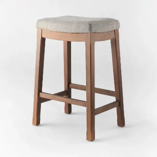 Candor Wood and Upholstered Saddle Counter Height Barstool - Threshold&trade; image {7}