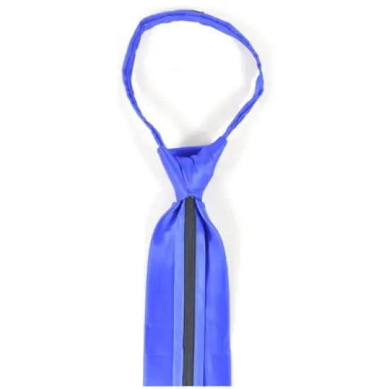 Men's Silk Solid Color Pre-tied Zipper Neck Tie image {1}