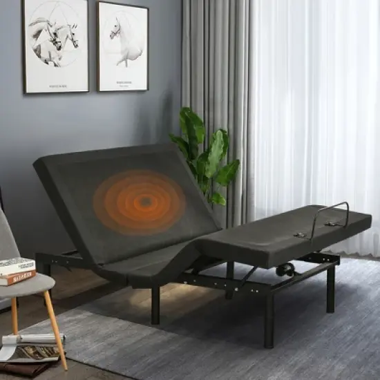Costway Adjustable Bed Base Electric Bed Frame with Massage Remote Control Queen image {1}