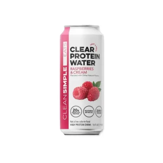 Clean Simple Eats Clear Protein Water Raspberries & Cream - 16 fl oz Can image {6}