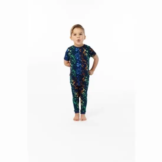 Sleep On It Boys Neon Splatter Super Soft Snug Fit 2-Piece Pajama Sleep Set image {2}
