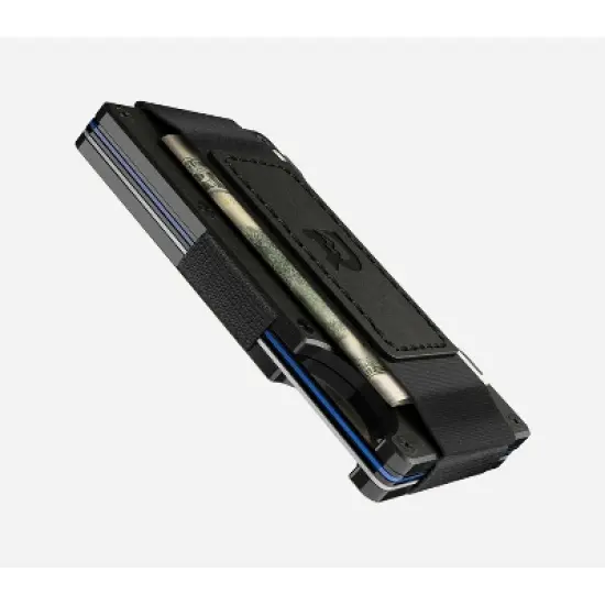 Ridge Wallet - Midnight Black Leather - Cash Strap image {8}