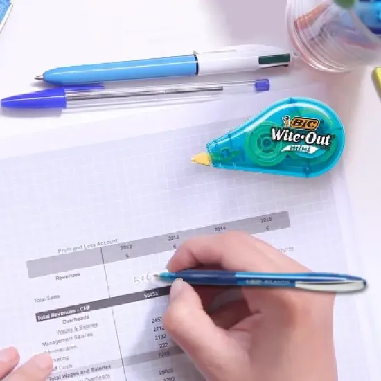 BIC Mini Correction Tape Non-Refillable 1/2 w x 26.2 ft Assorted WOTM11 image {4}