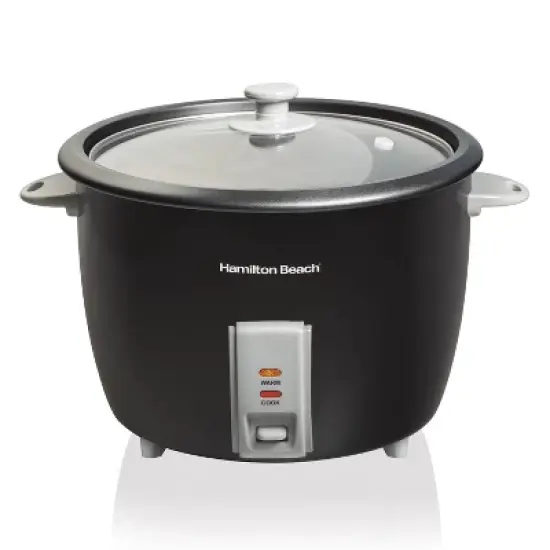 Hamilton Beach 30-Cup Rice Cooker - Black: Nonstick, Cool Touch, Dishwasher-Safe, 1000W, Steamer Function, 1 Setting image {4}