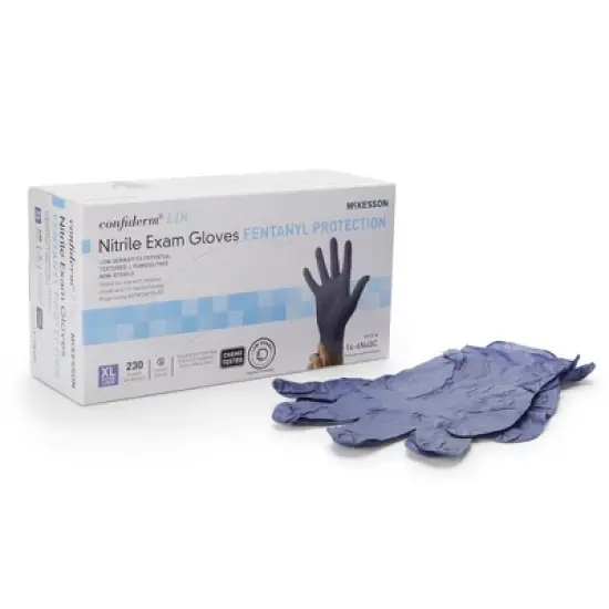 Confiderm LDC McKesson Nitrile Exam Glove Blue Textured image {7}