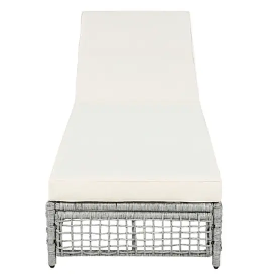 Outdoor Patio Rattan Daybed Sunbed with 5-Position Adjustable Backrest and Wheels image {7}