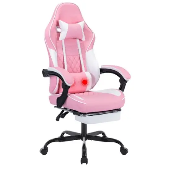 Racxily Ergonomic Video Gamer Chairs, Gaming Chairs w/ Massage Lumbar Support & Footrest, Racing Style Computer Chair Adjustable Headrest image {9}