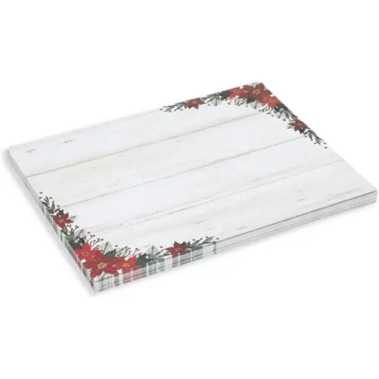 Pipilo Press 100 Sheets Christmas Stationery Paper for Writing Letters, Invitations, Poinsettia, 8.5x11 in image {5}