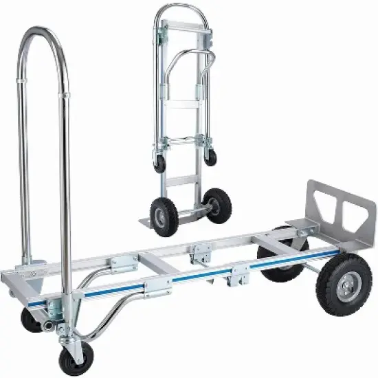 Convertible Hand Truck Dolly, Heavy Duty Folding Utility Cart, Pneumatic Tires for Warehouse, Aluminum image {8}