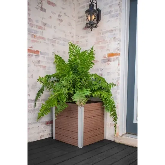 Vita 22" Wide Urbana Cube Square Planter Box Espresso image {6}