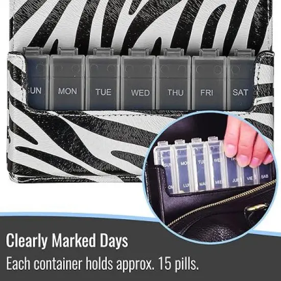 HealthSmart&reg; Travel Pill Case, Zebra image {2}