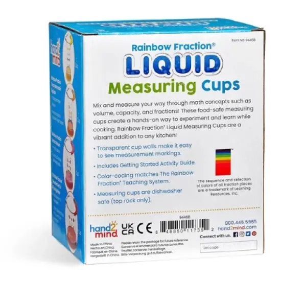 Hand2Mind Rainbow Fraction Liquid Measuring Cups image {2}