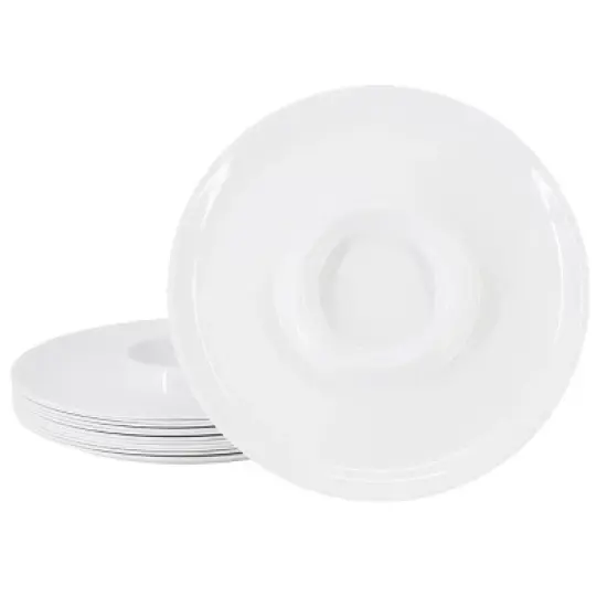 Gibson Home Grayson 12 Piece 12 Inch Round Melamine Chip and Dip Platter Set in White image {4}