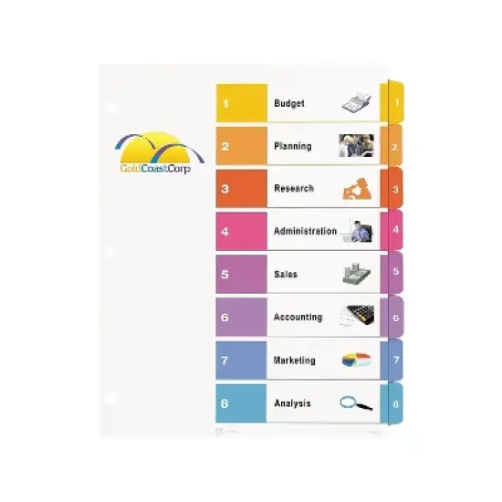 Avery Ready Index Customizable Table of Contents Multicolor Dividers 8-Tab Letter 11133 image {5}