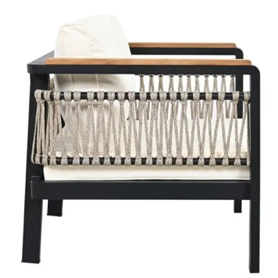 4-Piece Outdoor Sectional Sofa Set, 5-Person Patio Conversation Set with Cushions & Coffee Table - ModernLuxe image {14}