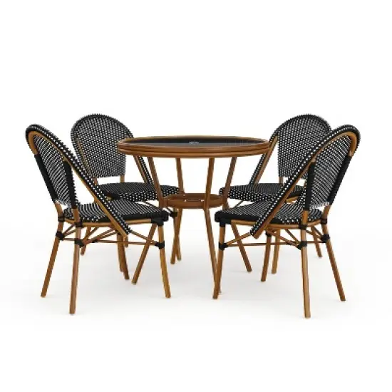 Martha Stewart Lily Pond Indoor-Outdoor Bistro Dining Table with 4 Stackable Bistro Chairs image {12}