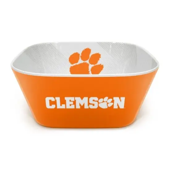 NCAA Clemson Tigers Serving Bowl: Melamine Rounded Square, 15 Volume Capacity image {1}