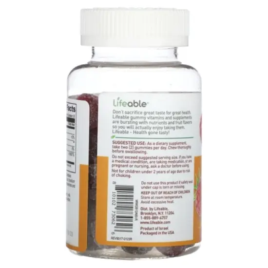 Lifeable Vitamin B12 Gummies, Natural Raspberry, 60 Gummies (500 mg per Gummy) image {2}