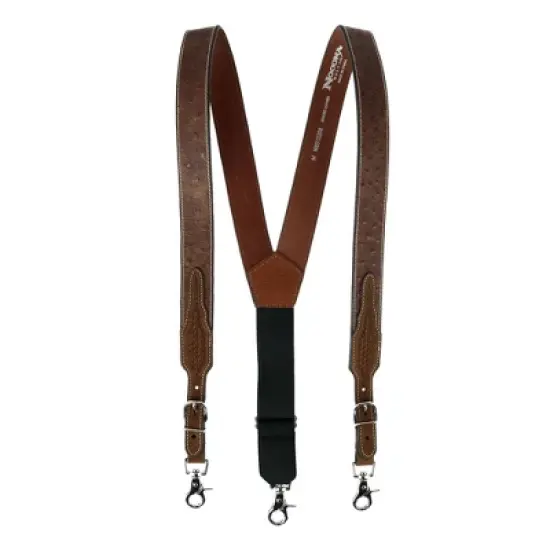 Nocona Belt Co Men's Big & Tall Leather Ostrich Print Suspenders image {3}