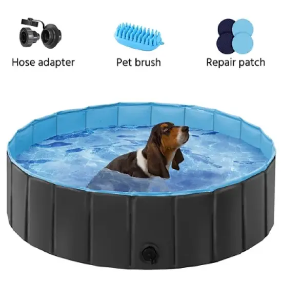 Yaheetech Foldable Pet Swimming Pool for Cats and Dogs image {3}