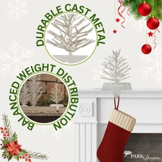 Park Designs Metal Tree Stocking Hanger White Set image {2}