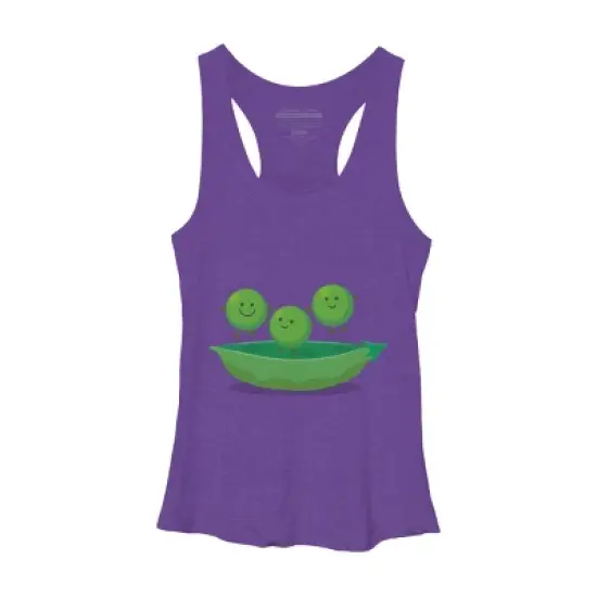 Women's Design By Humans Cute jumping peas in pod cartoon illustration By thefrogfactory Racerback Tank Top image {8}