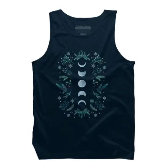 Men's Design By Humans Moonlight Garden - Teal Snow By EpisodicDrawing Tank Top image {5}